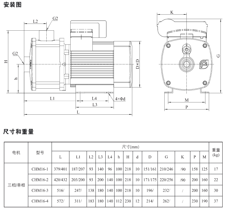 南方CHM16-1不锈钢卧式增压泵