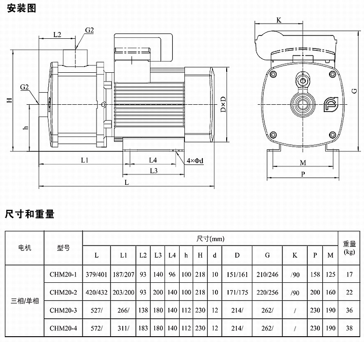 CHM20-2南方卧式多级离心泵