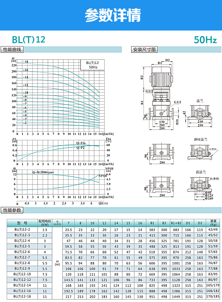立式多级离心增压泵新界BLT12-16