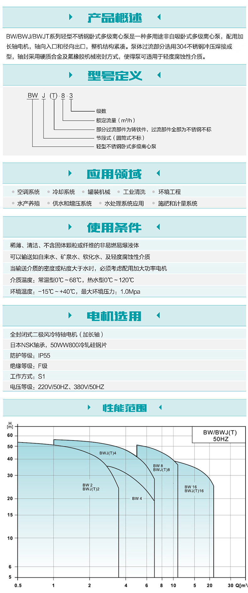 不锈钢卧式多级离心泵