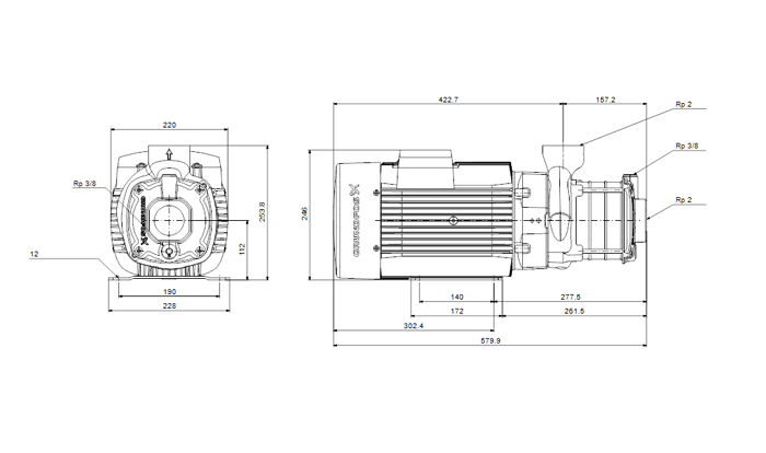 格兰富卧式多级离心泵CM25-4