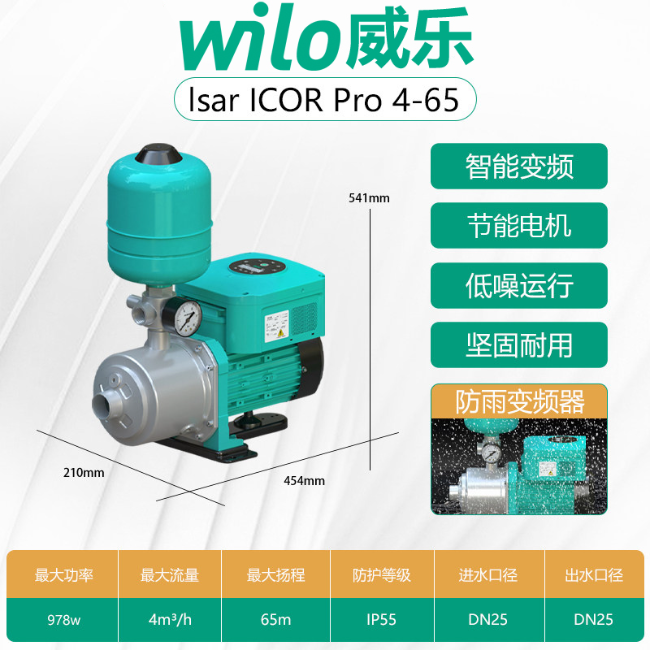 Wilo威乐Isar iCOR Pro4-65一体化智能变频供水机组